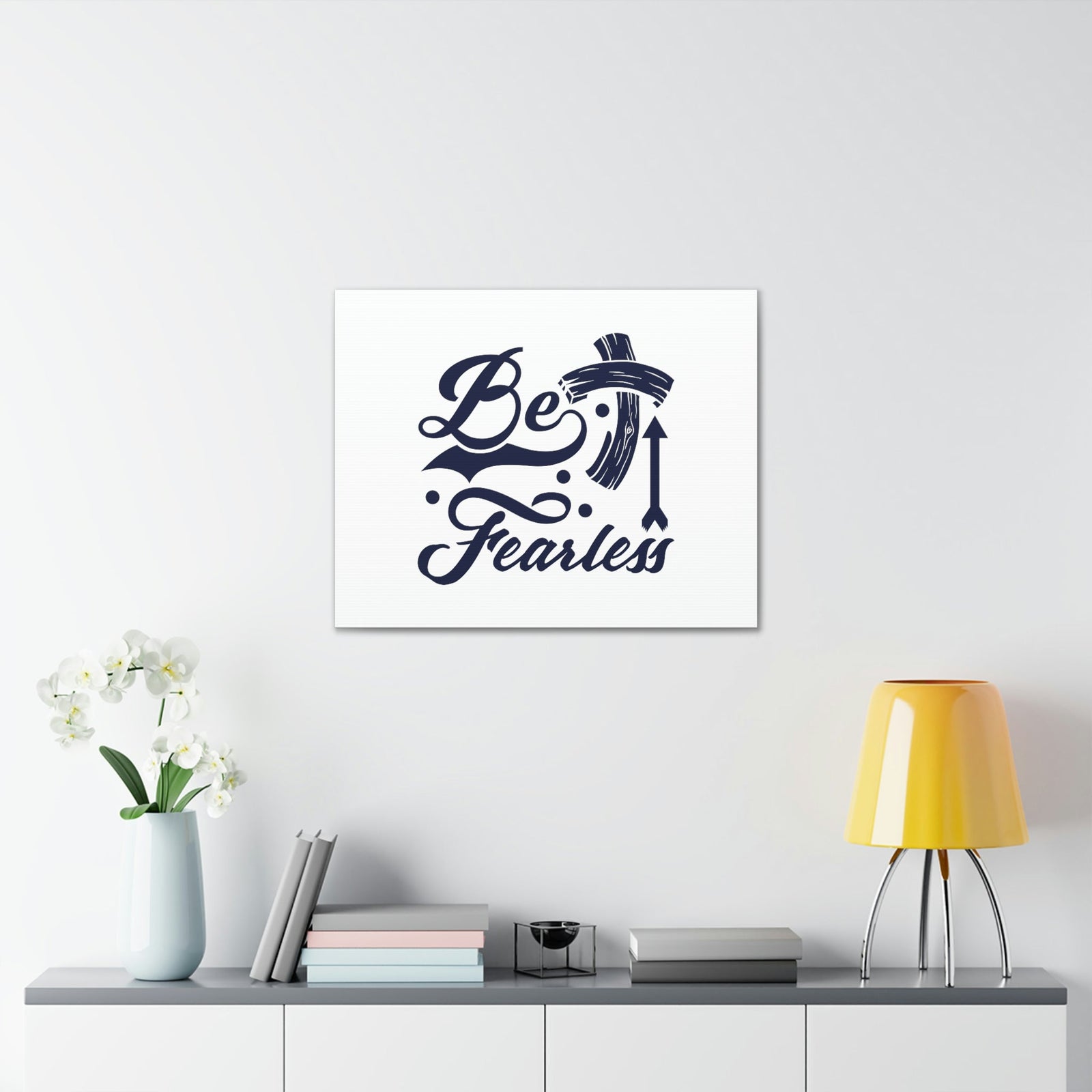 Scripture Walls Be Fearless 2 Timothy 1:7 Blue Cross Christian Wall Art Bible Verse Print Ready to Hang Unframed-Express Your Love Gifts