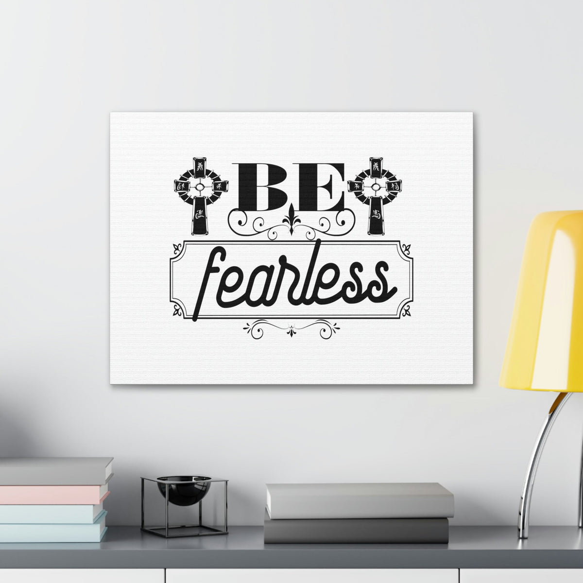 Scripture Walls Be Fearless 2 Timothy 1:7 Ornamental Cross Christian Wall Art Bible Verse Print Ready to Hang Unframed-Express Your Love Gifts