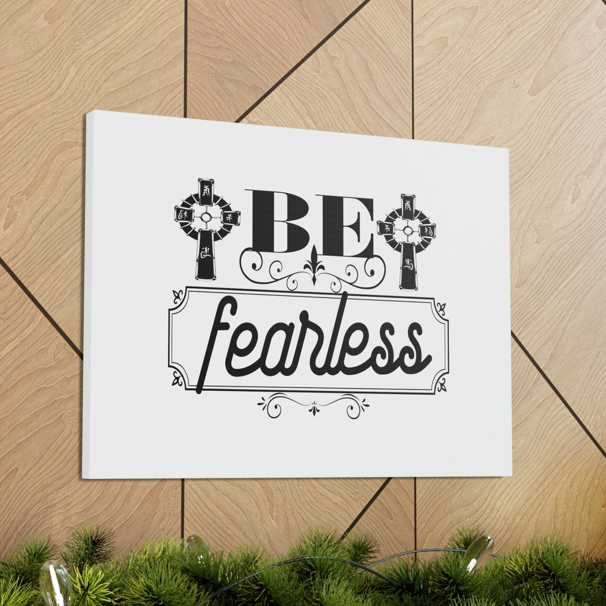 Scripture Walls Be Fearless 2 Timothy 1:7 Ornamental Cross Christian Wall Art Bible Verse Print Ready to Hang Unframed-Express Your Love Gifts