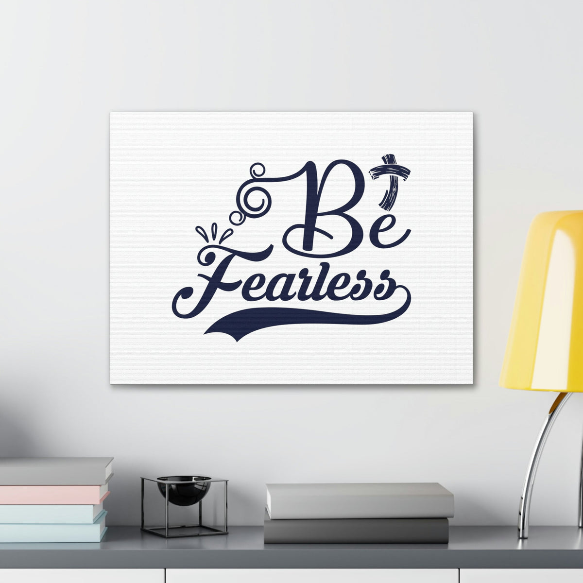 Scripture Walls Be Fearless Isaiah 41:10 Blue Cross Christian Wall Art Bible Verse Print Ready to Hang Unframed-Express Your Love Gifts