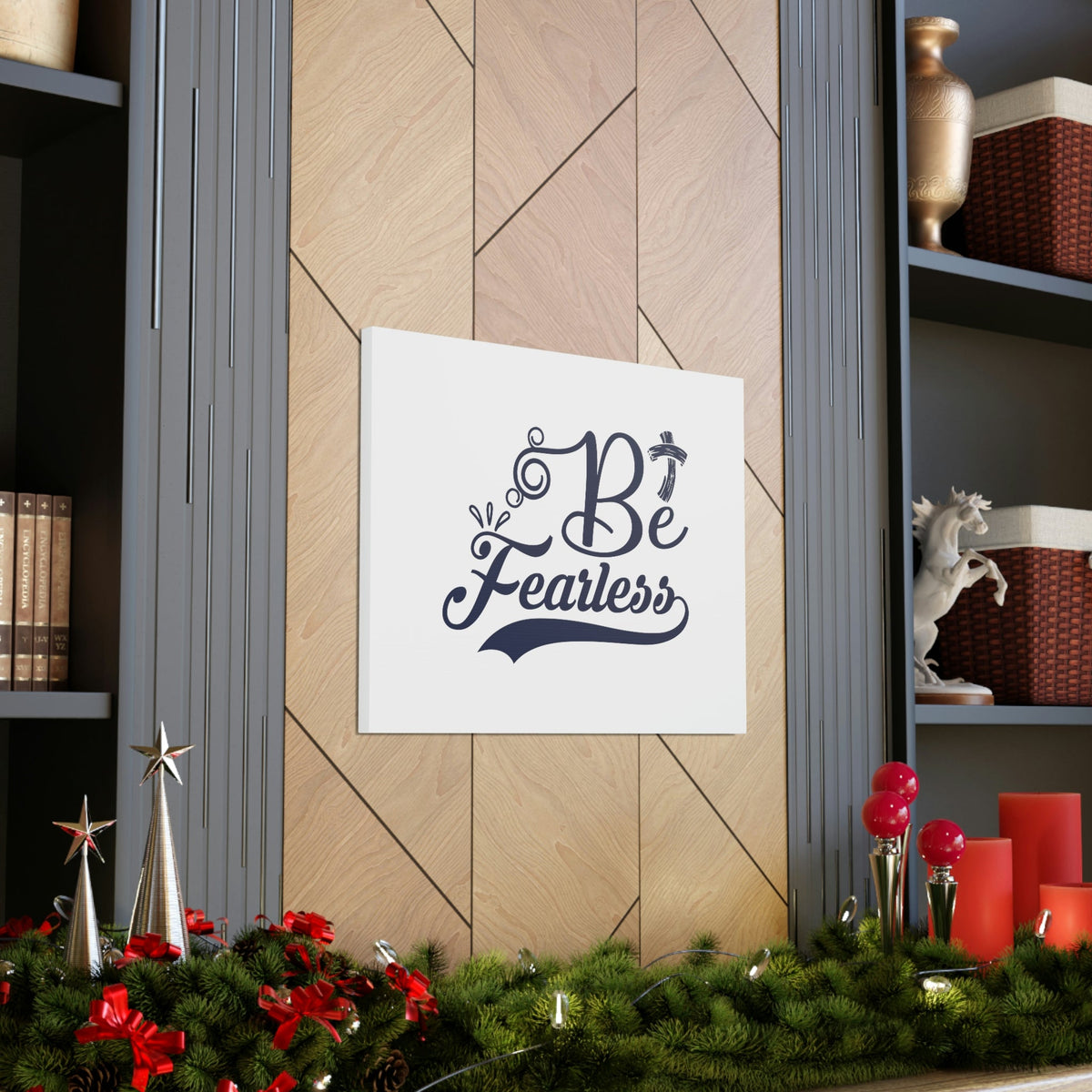 Scripture Walls Be Fearless Isaiah 41:10 Blue Cross Christian Wall Art Bible Verse Print Ready to Hang Unframed-Express Your Love Gifts