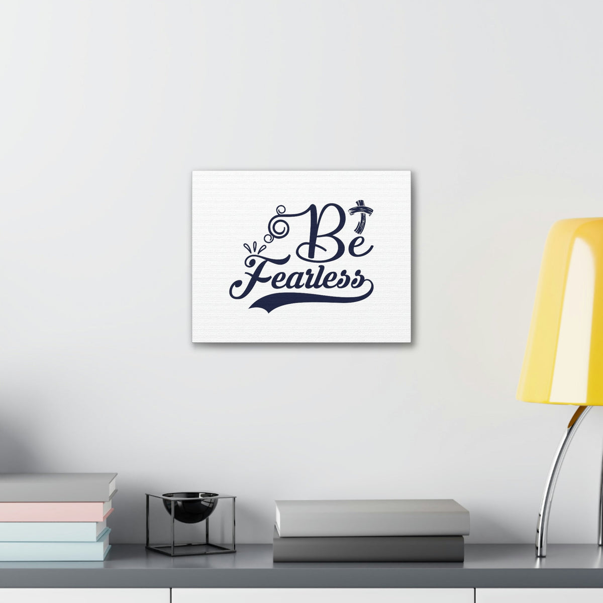 Scripture Walls Be Fearless Isaiah 41:10 Blue Cross Christian Wall Art Bible Verse Print Ready to Hang Unframed-Express Your Love Gifts