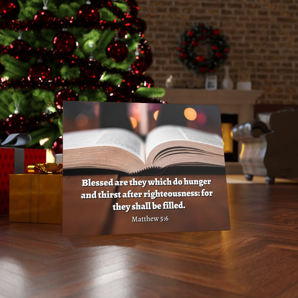 Scripture Walls Be Filled Matthew 5:6 Bible Verse Canvas Christian Wall Art Ready to Hang Unframed-Express Your Love Gifts