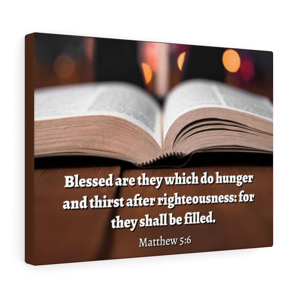 Scripture Walls Be Filled Matthew 5:6 Bible Verse Canvas Christian Wall Art Ready to Hang Unframed-Express Your Love Gifts