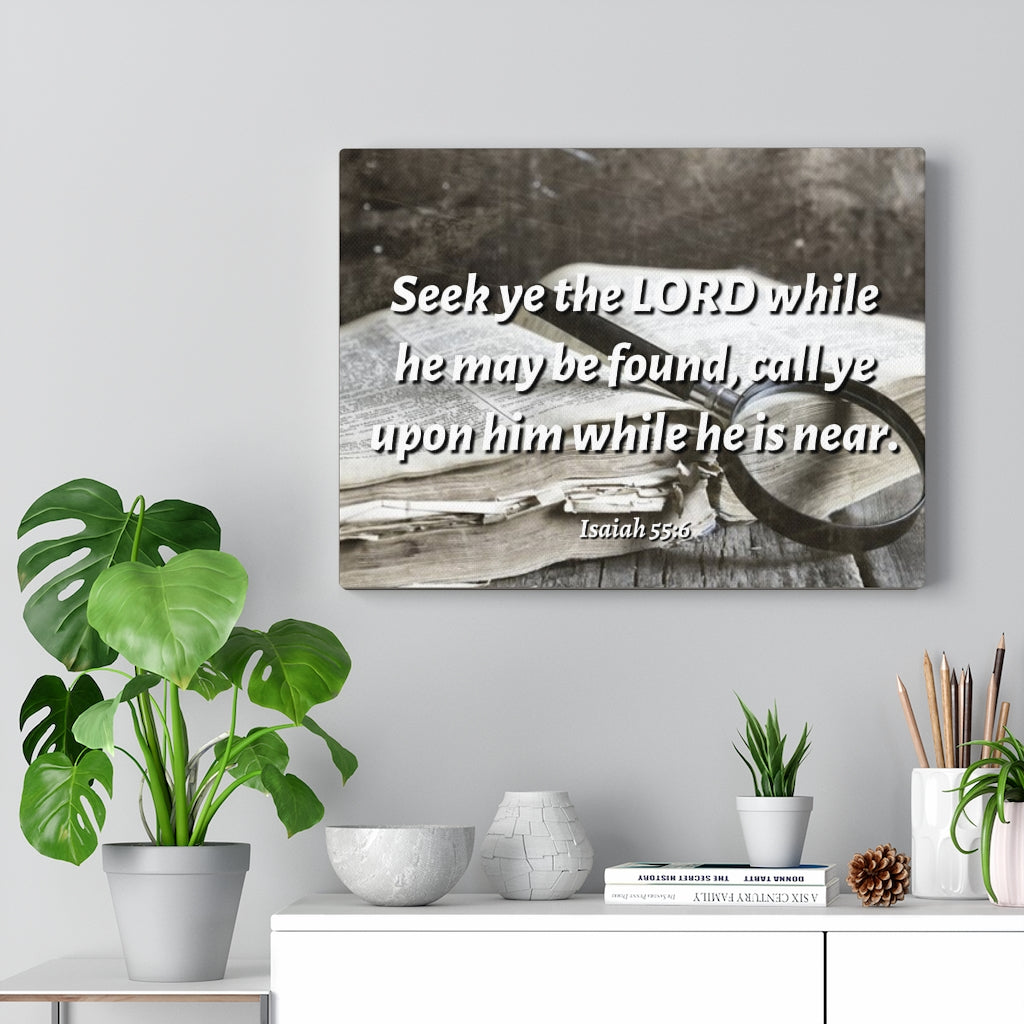 Scripture Walls Be Found Isaiah 55:6 Bible Verse Canvas Christian Wall Art Ready to Hang Unframed-Express Your Love Gifts