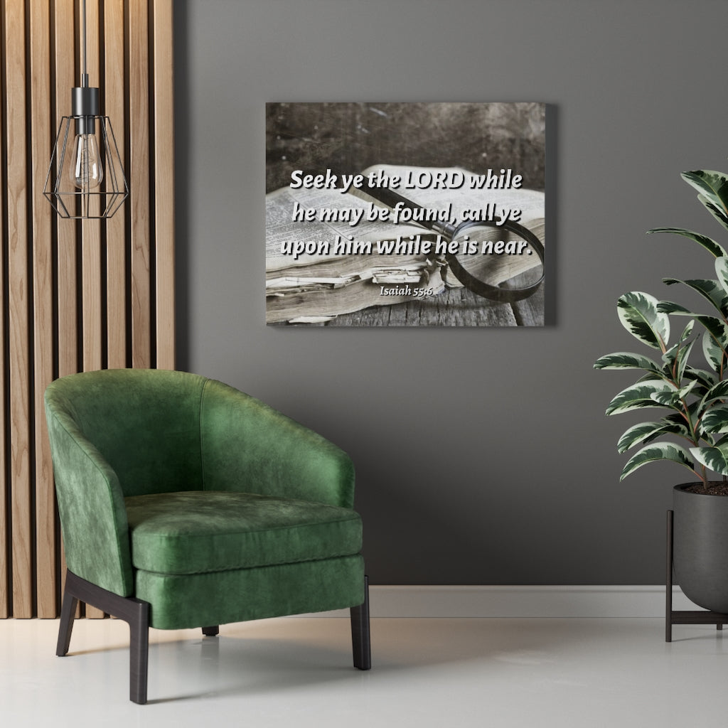Scripture Walls Be Found Isaiah 55:6 Bible Verse Canvas Christian Wall Art Ready to Hang Unframed-Express Your Love Gifts