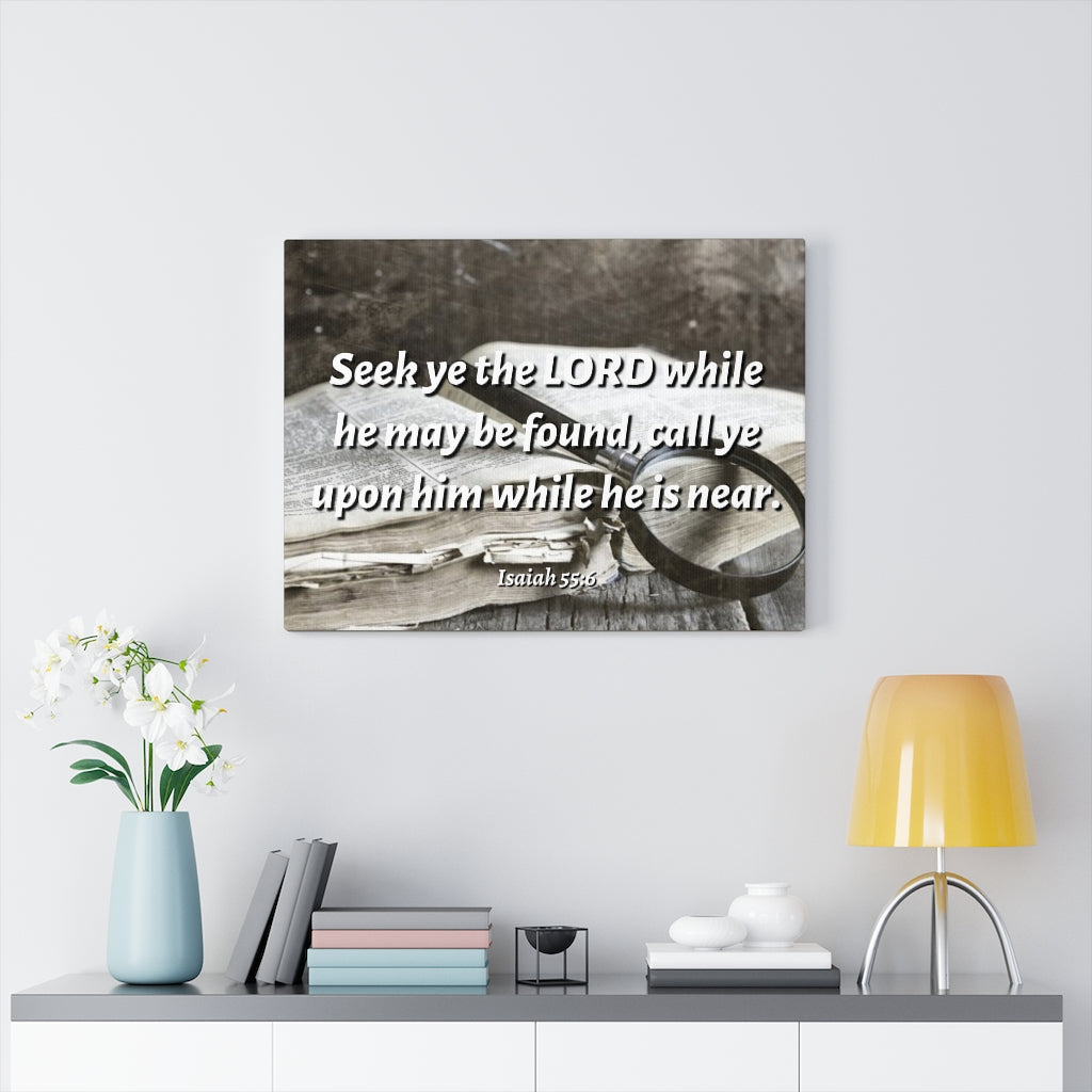 Scripture Walls Be Found Isaiah 55:6 Bible Verse Canvas Christian Wall Art Ready to Hang Unframed-Express Your Love Gifts