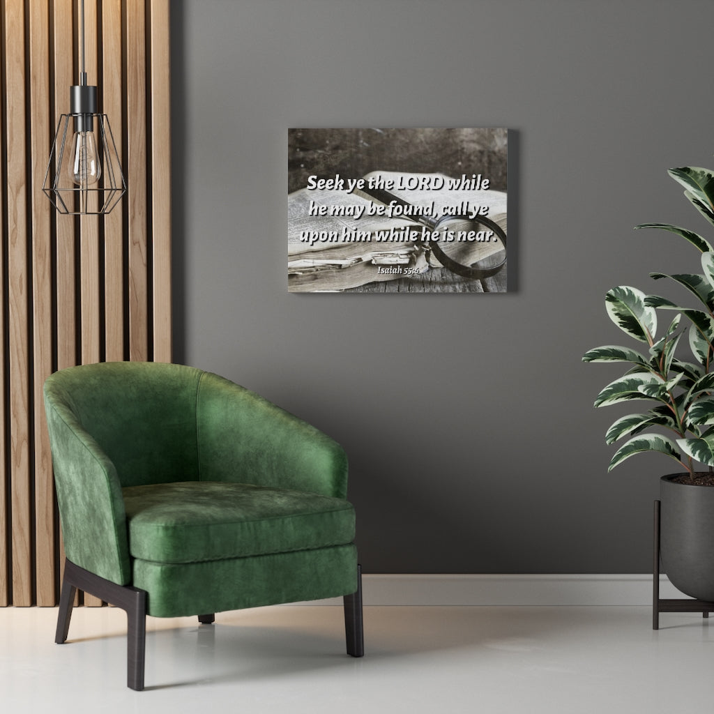 Scripture Walls Be Found Isaiah 55:6 Bible Verse Canvas Christian Wall Art Ready to Hang Unframed-Express Your Love Gifts