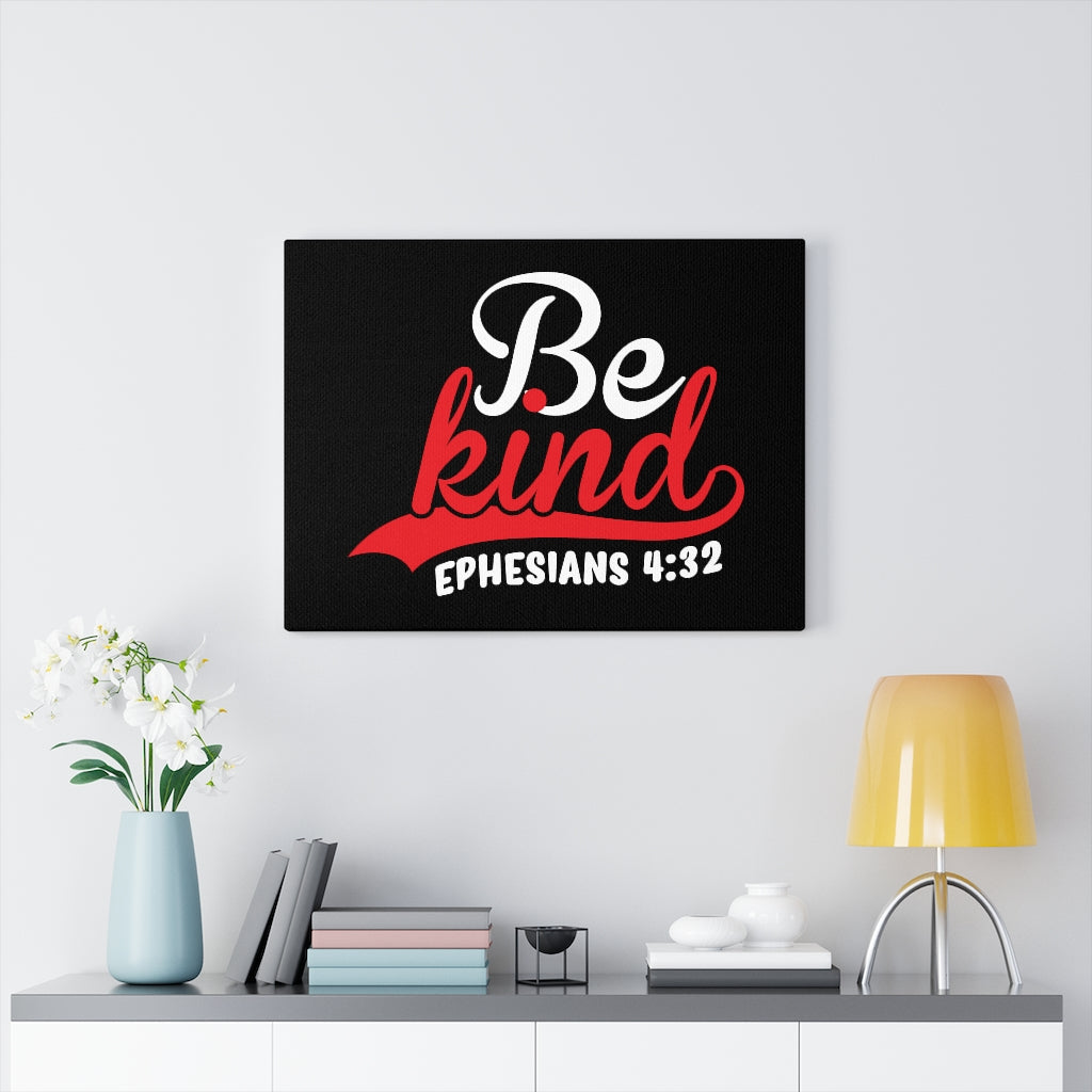Scripture Walls Be Kind Red Ephesians 4:32 Bible Verse Canvas Christian Wall Art Ready to Hang Unframed-Express Your Love Gifts