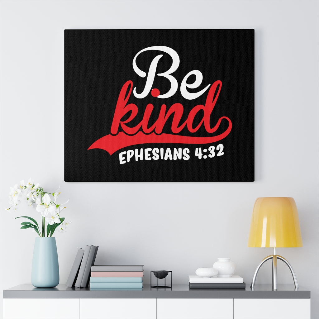 Scripture Walls Be Kind Red Ephesians 4:32 Bible Verse Canvas Christian Wall Art Ready to Hang Unframed-Express Your Love Gifts
