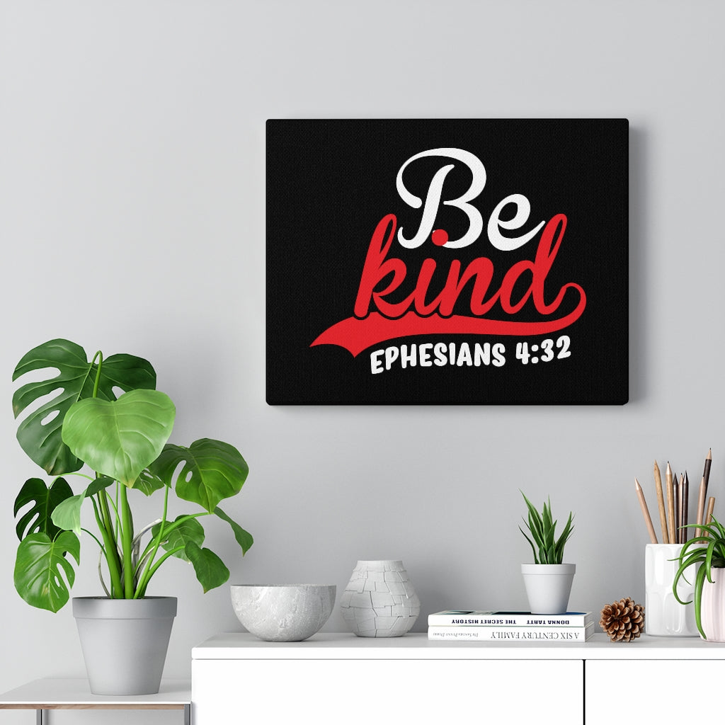 Scripture Walls Be Kind Red Ephesians 4:32 Bible Verse Canvas Christian Wall Art Ready to Hang Unframed-Express Your Love Gifts
