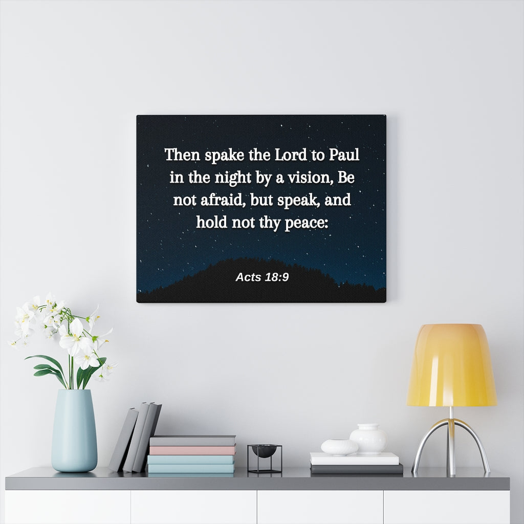 Scripture Walls Be Not Afraid Acts 18:9 Bible Verse Canvas Christian Wall Art Ready to Hang Unframed-Express Your Love Gifts