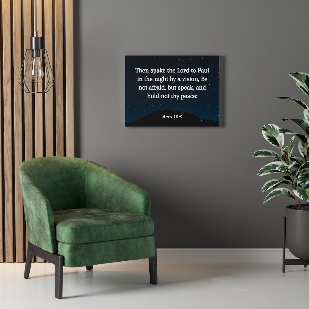 Scripture Walls Be Not Afraid Acts 18:9 Bible Verse Canvas Christian Wall Art Ready to Hang Unframed-Express Your Love Gifts