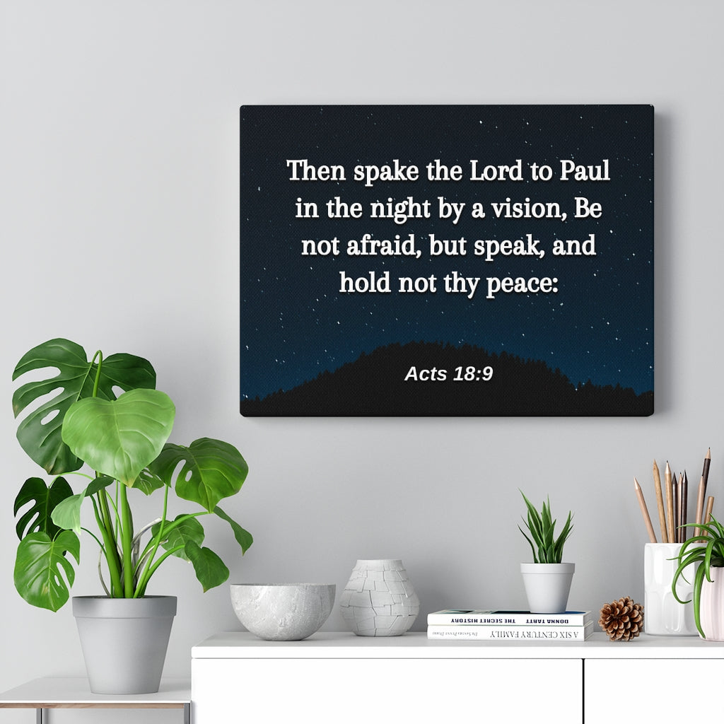 Scripture Walls Be Not Afraid Acts 18:9 Bible Verse Canvas Christian Wall Art Ready to Hang Unframed-Express Your Love Gifts