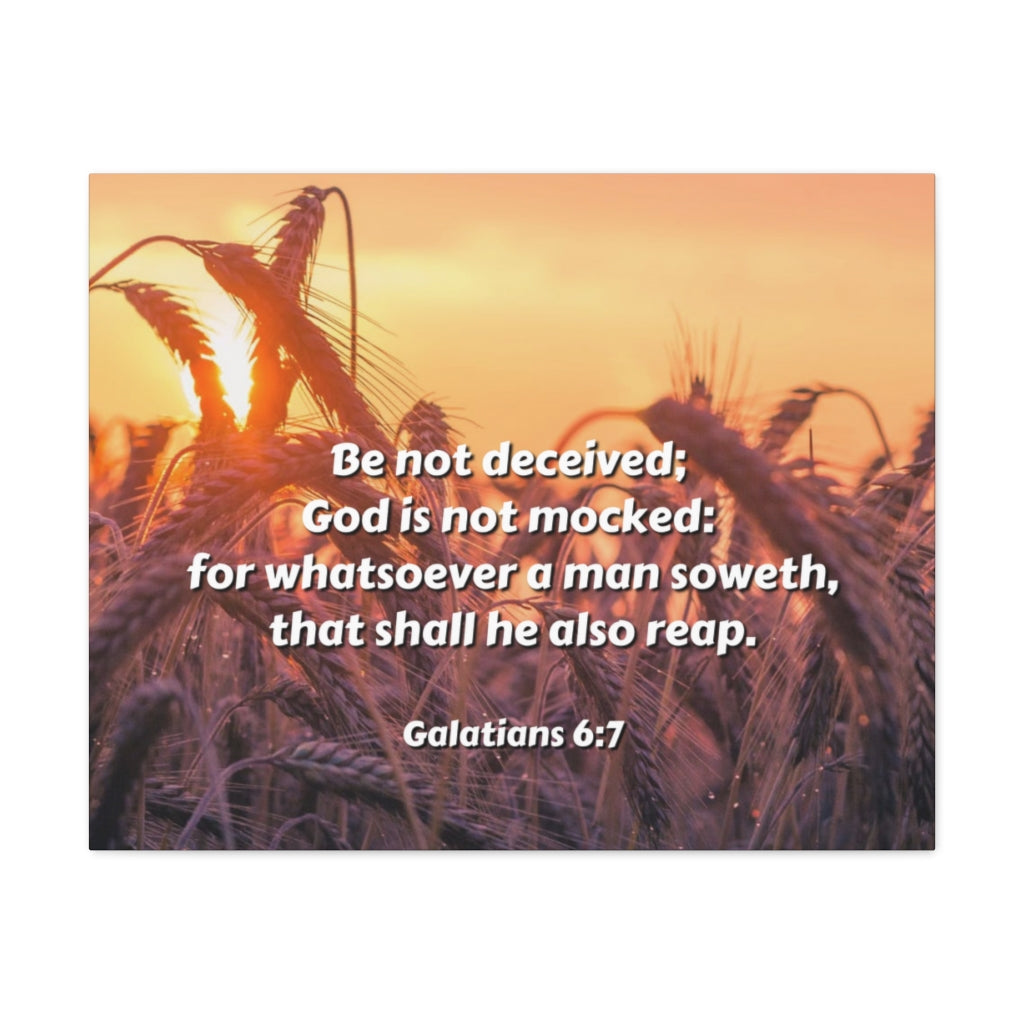 Scripture Walls Be Not Deceived Galatians 6:7 Bible Verse Canvas Christian Wall Art Ready to Hang Unframed-Express Your Love Gifts