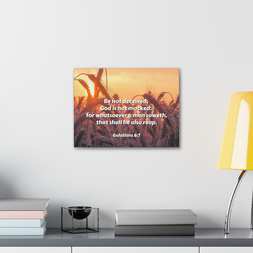 Scripture Walls Be Not Deceived Galatians 6:7 Bible Verse Canvas Christian Wall Art Ready to Hang Unframed-Express Your Love Gifts