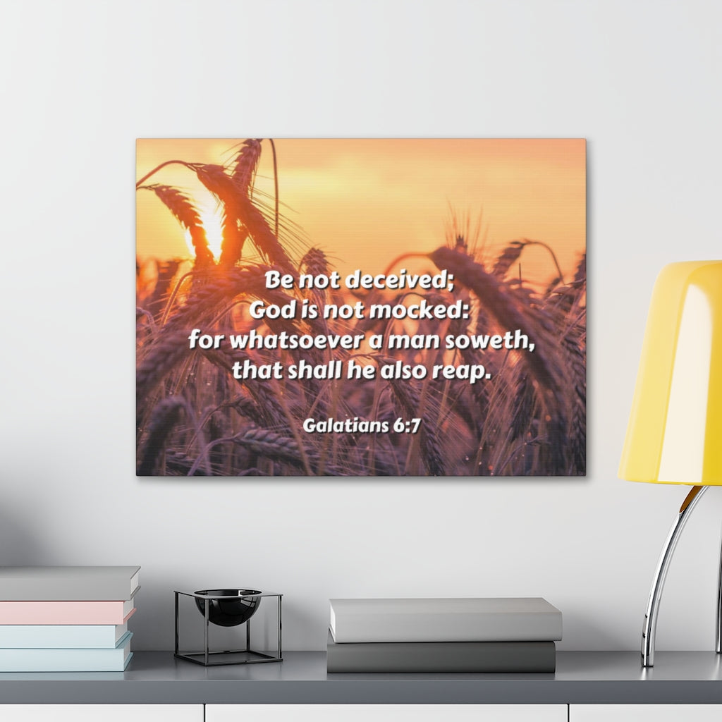 Scripture Walls Be Not Deceived Galatians 6:7 Bible Verse Canvas Christian Wall Art Ready to Hang Unframed-Express Your Love Gifts