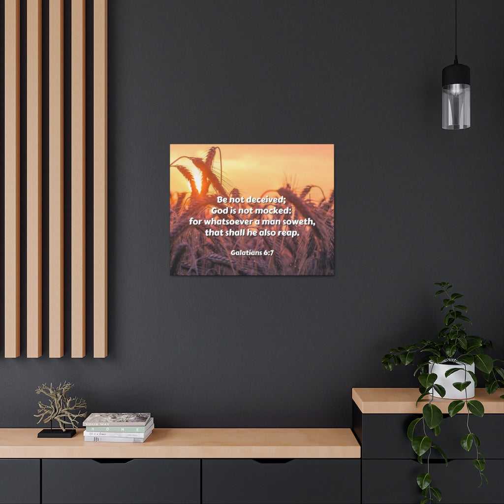 Scripture Walls Be Not Deceived Galatians 6:7 Bible Verse Canvas Christian Wall Art Ready to Hang Unframed-Express Your Love Gifts