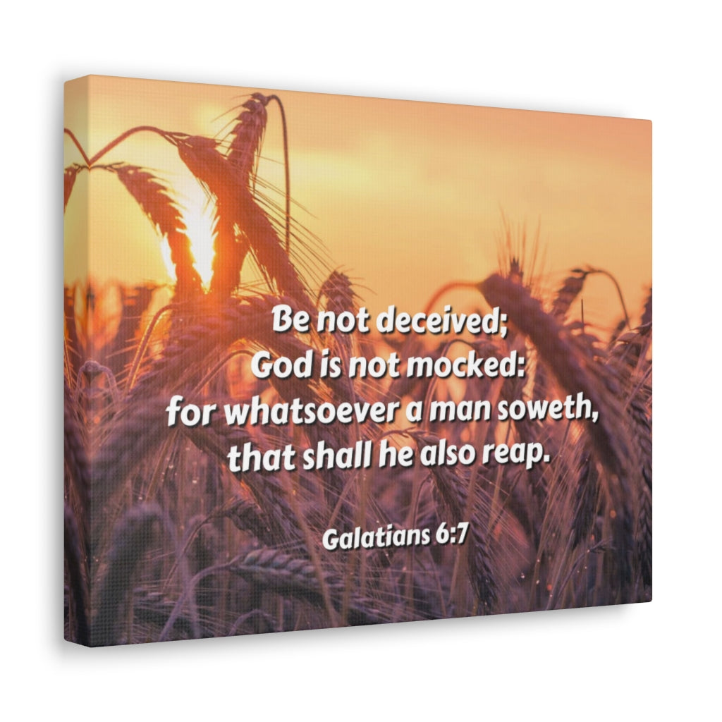 Scripture Walls Be Not Deceived Galatians 6:7 Bible Verse Canvas Christian Wall Art Ready to Hang Unframed-Express Your Love Gifts