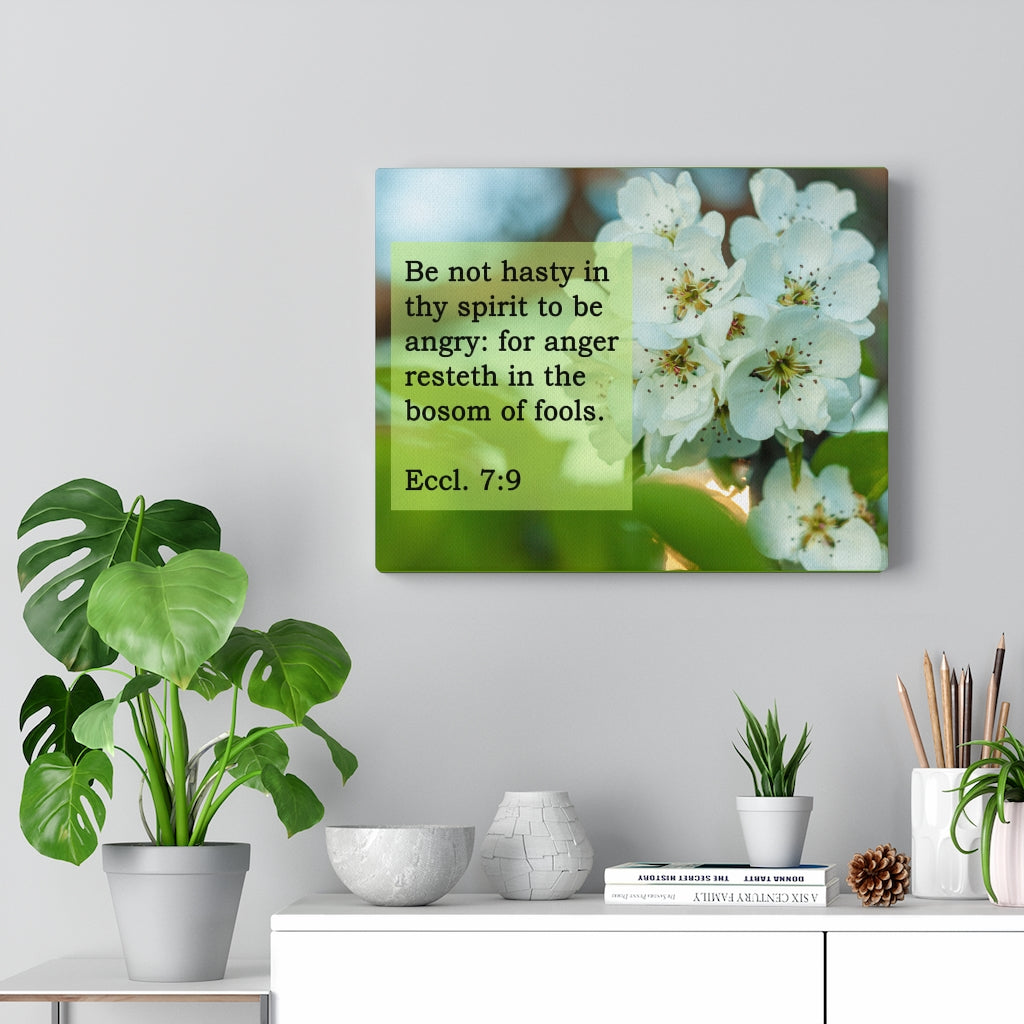 Scripture Walls Be Not Hasty Ecclesiastes 7:9 Bible Verse Canvas Christian Wall Art Ready to Hang Unframed-Express Your Love Gifts