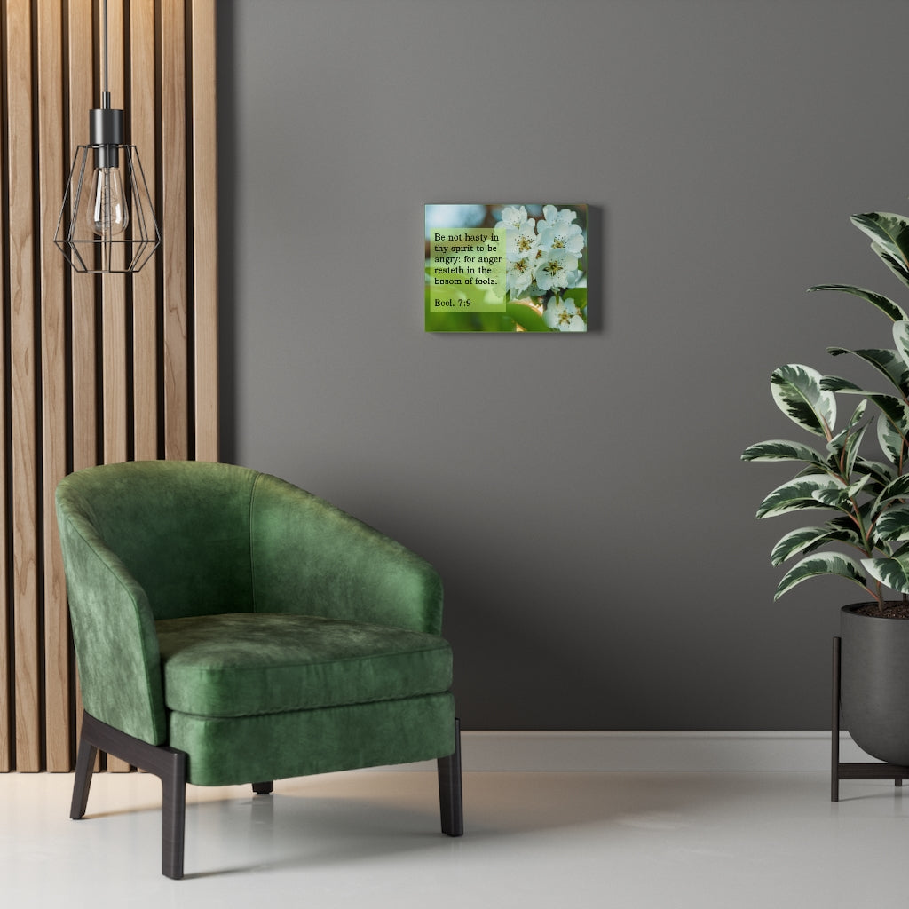 Scripture Walls Be Not Hasty Ecclesiastes 7:9 Bible Verse Canvas Christian Wall Art Ready to Hang Unframed-Express Your Love Gifts