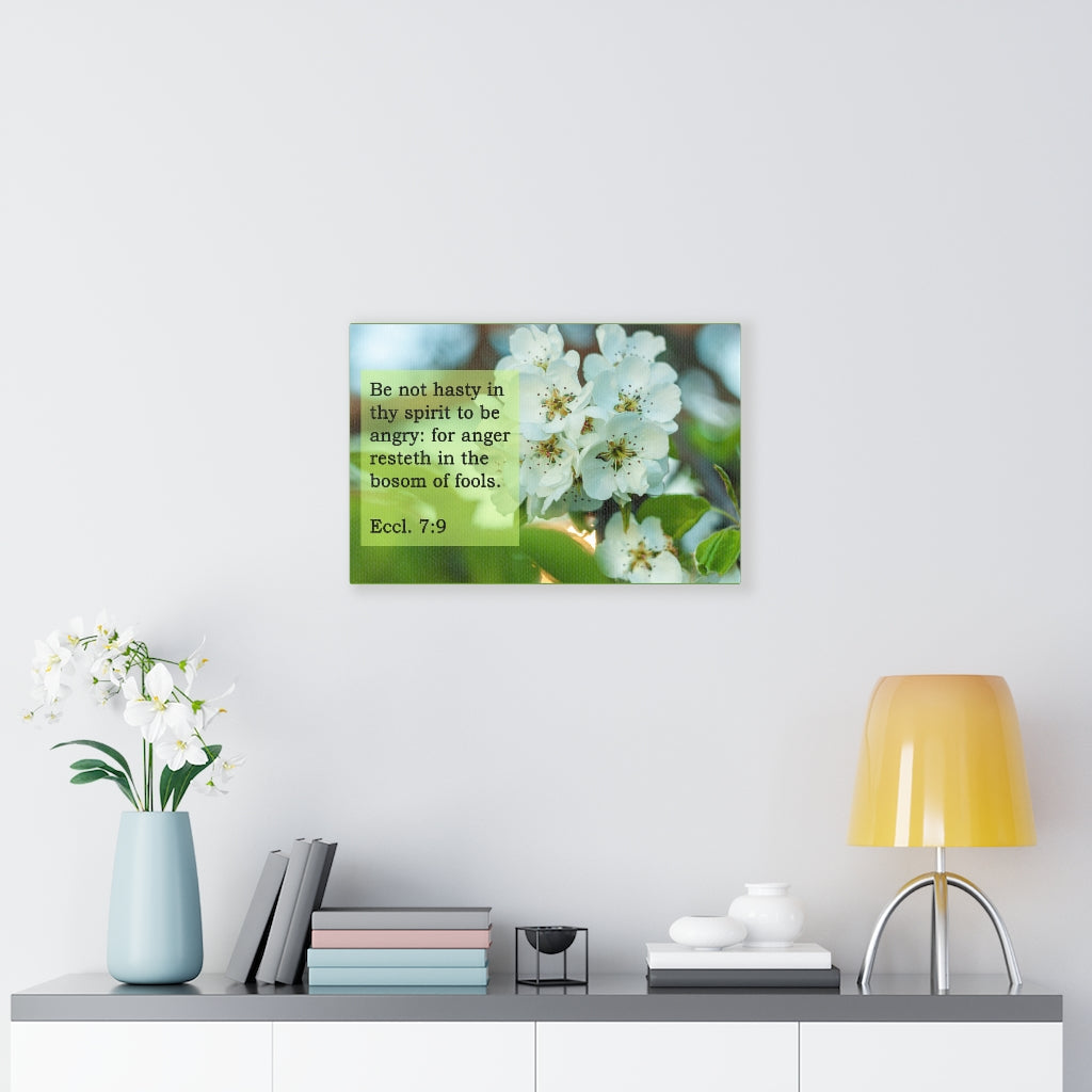 Scripture Walls Be Not Hasty Ecclesiastes 7:9 Bible Verse Canvas Christian Wall Art Ready to Hang Unframed-Express Your Love Gifts