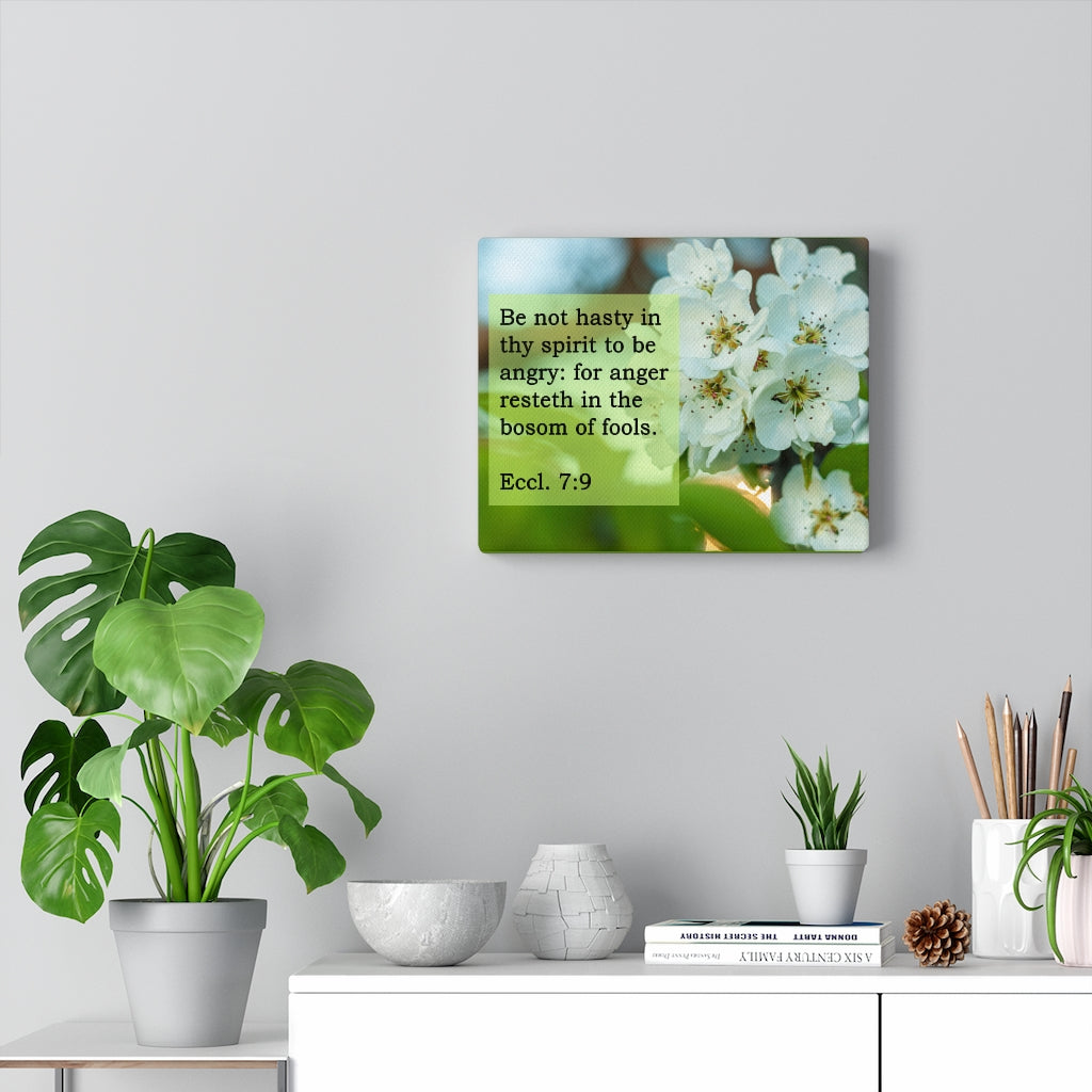 Scripture Walls Be Not Hasty Ecclesiastes 7:9 Bible Verse Canvas Christian Wall Art Ready to Hang Unframed-Express Your Love Gifts