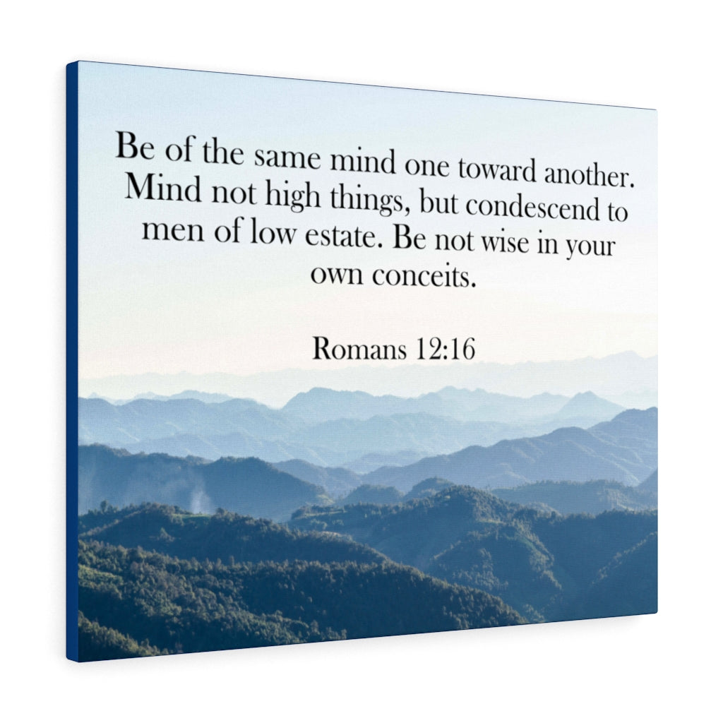 Scripture Walls Be of The Same Mind Romans 12:16 Mountains Wall Art Christian Home Decor Unframed-Express Your Love Gifts