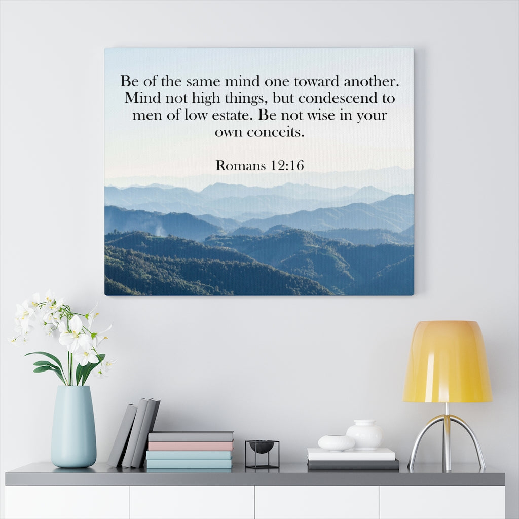 Scripture Walls Be of The Same Mind Romans 12:16 Mountains Wall Art Christian Home Decor Unframed-Express Your Love Gifts