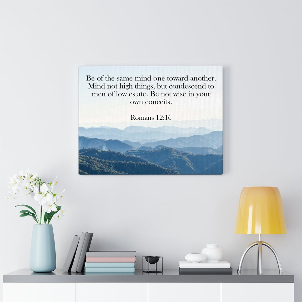 Scripture Walls Be of The Same Mind Romans 12:16 Mountains Wall Art Christian Home Decor Unframed-Express Your Love Gifts