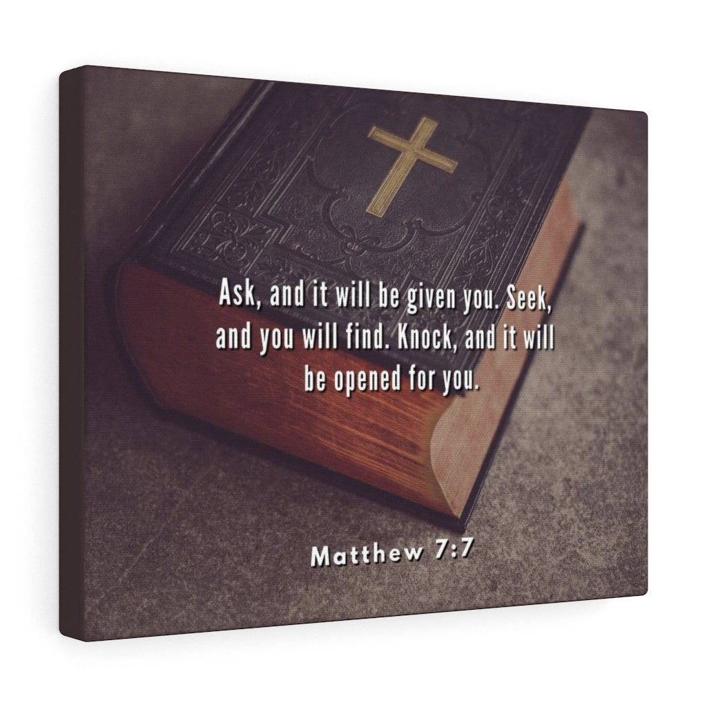 Scripture Walls Be Opened Matthew 7:7 Bible Verse Canvas Christian Wall Art Ready to Hang Unframed-Express Your Love Gifts
