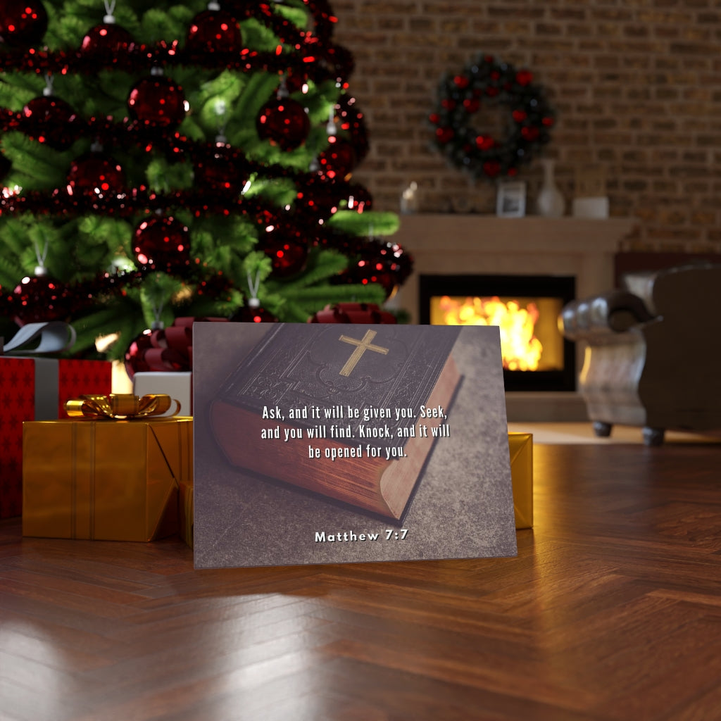 Scripture Walls Be Opened Matthew 7:7 Bible Verse Canvas Christian Wall Art Ready to Hang Unframed-Express Your Love Gifts