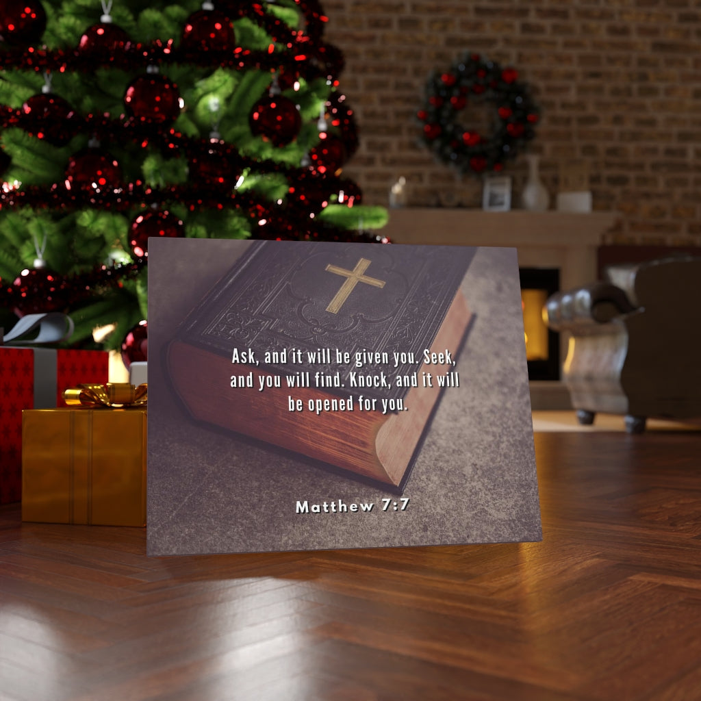 Scripture Walls Be Opened Matthew 7:7 Bible Verse Canvas Christian Wall Art Ready to Hang Unframed-Express Your Love Gifts