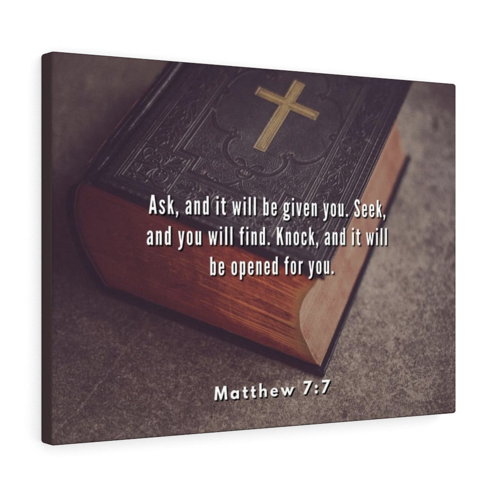 Scripture Walls Be Opened Matthew 7:7 Bible Verse Canvas Christian Wall Art Ready to Hang Unframed-Express Your Love Gifts