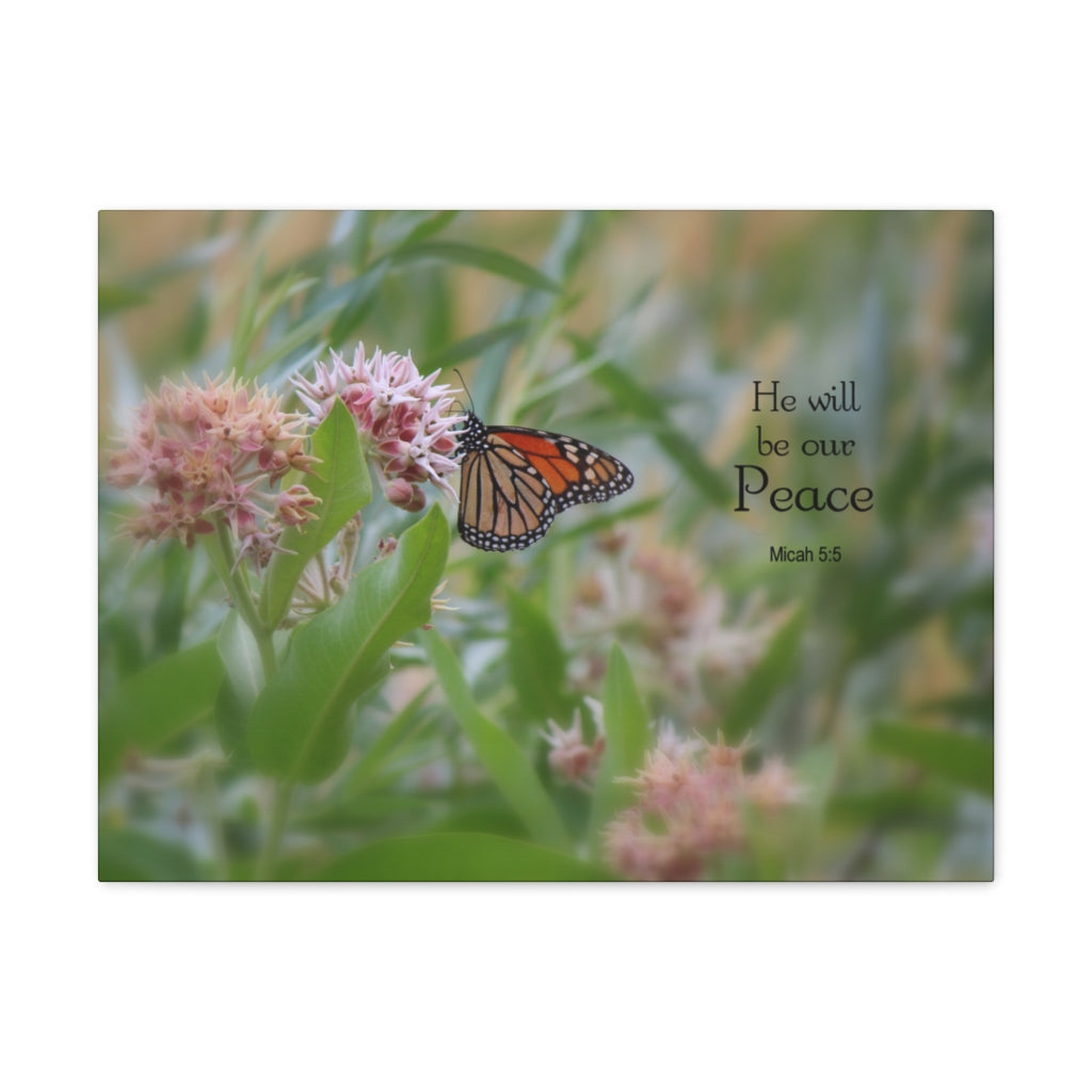 Scripture Walls Be Our Peace Micah 5:5 Bible Verse Canvas Christian Wall Art Ready to Hang Unframed-Express Your Love Gifts