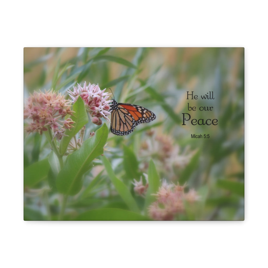 Scripture Walls Be Our Peace Micah 5:5 Bible Verse Canvas Christian Wall Art Ready to Hang Unframed-Express Your Love Gifts