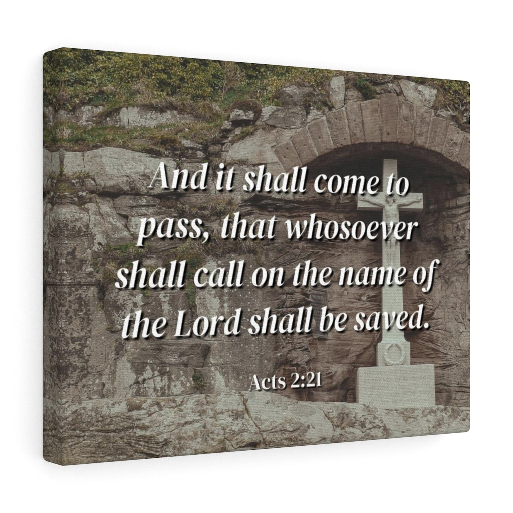 Scripture Walls Be Saved Acts 2:21 Bible Verse Canvas Christian Wall Art Ready to Hang Unframed-Express Your Love Gifts