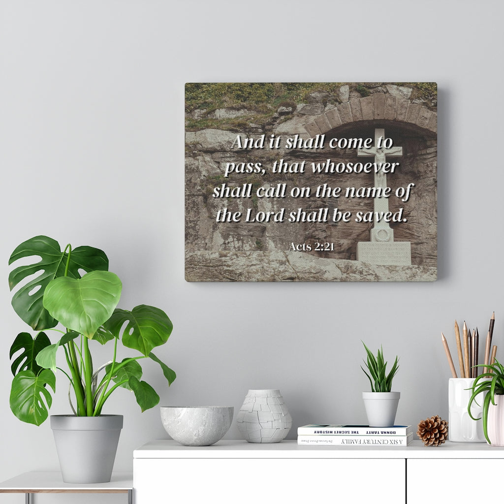 Scripture Walls Be Saved Acts 2:21 Bible Verse Canvas Christian Wall Art Ready to Hang Unframed-Express Your Love Gifts