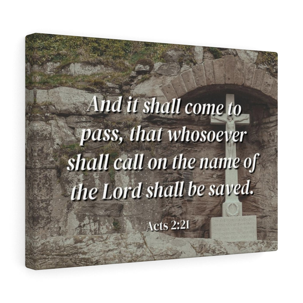 Scripture Walls Be Saved Acts 2:21 Bible Verse Canvas Christian Wall Art Ready to Hang Unframed-Express Your Love Gifts