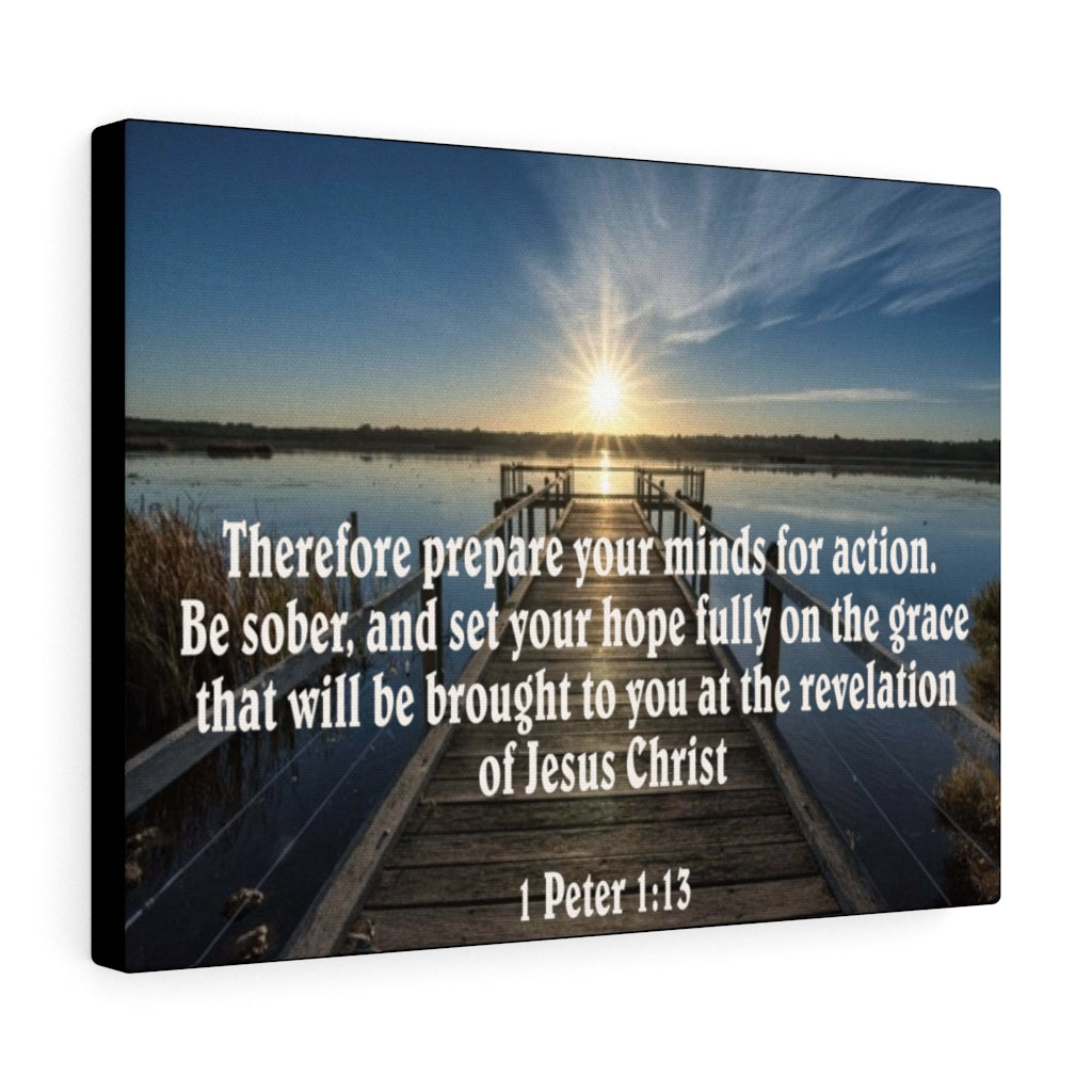 Scripture Walls Be Sober 1 Peter 1:13 Bible Verse Canvas Christian Wall Art Ready to Hang Unframed-Express Your Love Gifts