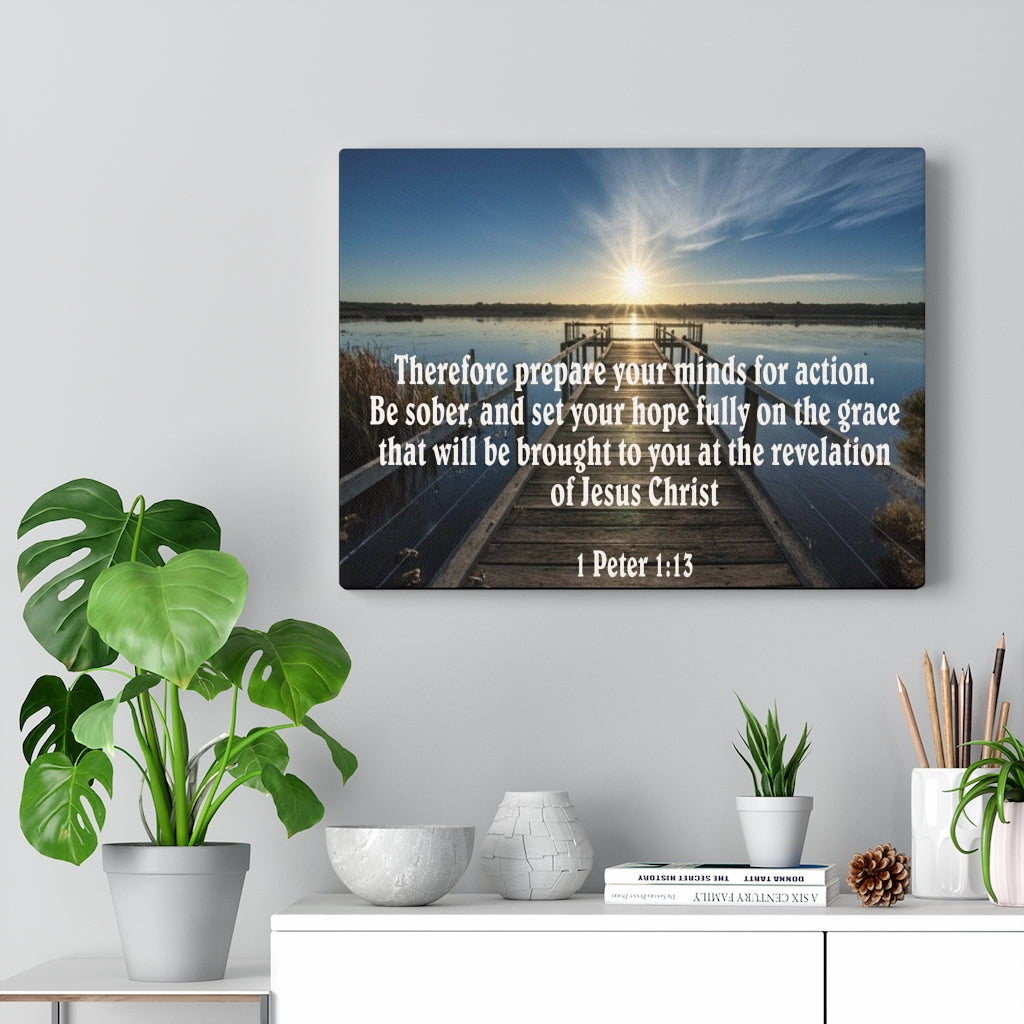 Scripture Walls Be Sober 1 Peter 1:13 Bible Verse Canvas Christian Wall Art Ready to Hang Unframed-Express Your Love Gifts