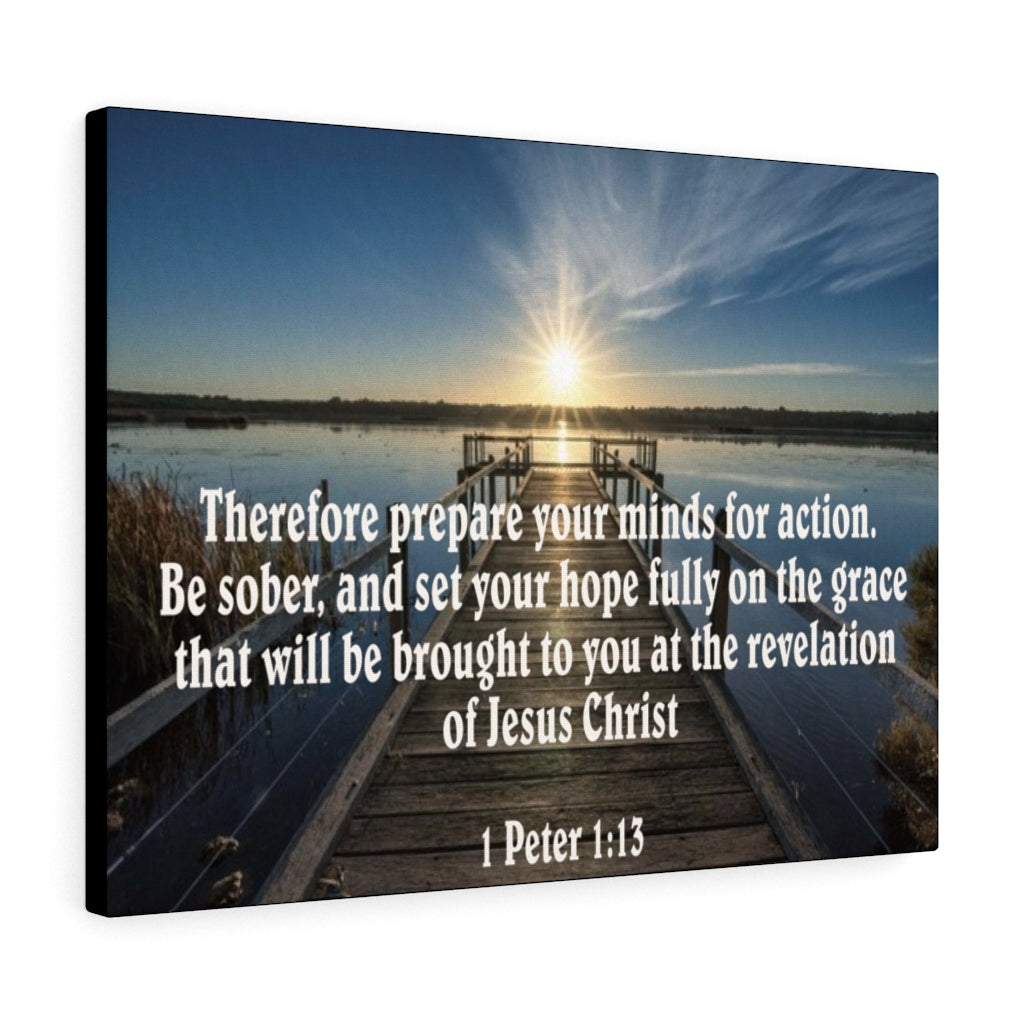 Scripture Walls Be Sober 1 Peter 1:13 Bible Verse Canvas Christian Wall Art Ready to Hang Unframed-Express Your Love Gifts
