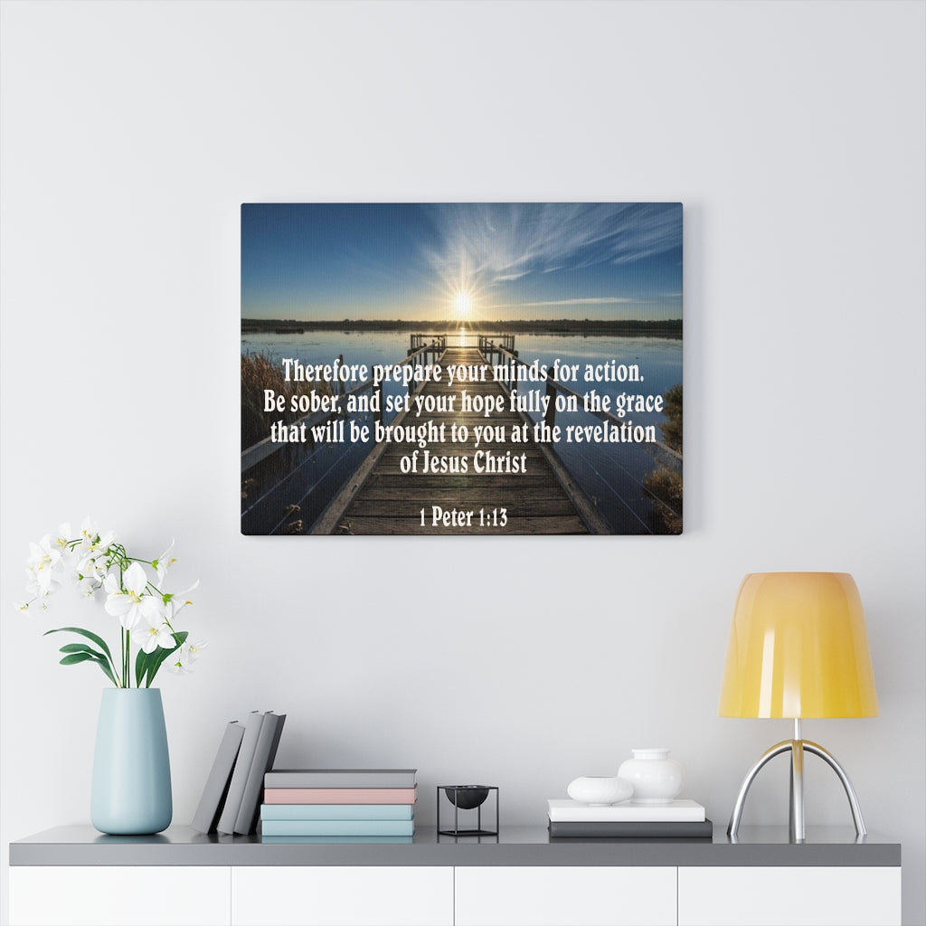 Scripture Walls Be Sober 1 Peter 1:13 Bible Verse Canvas Christian Wall Art Ready to Hang Unframed-Express Your Love Gifts