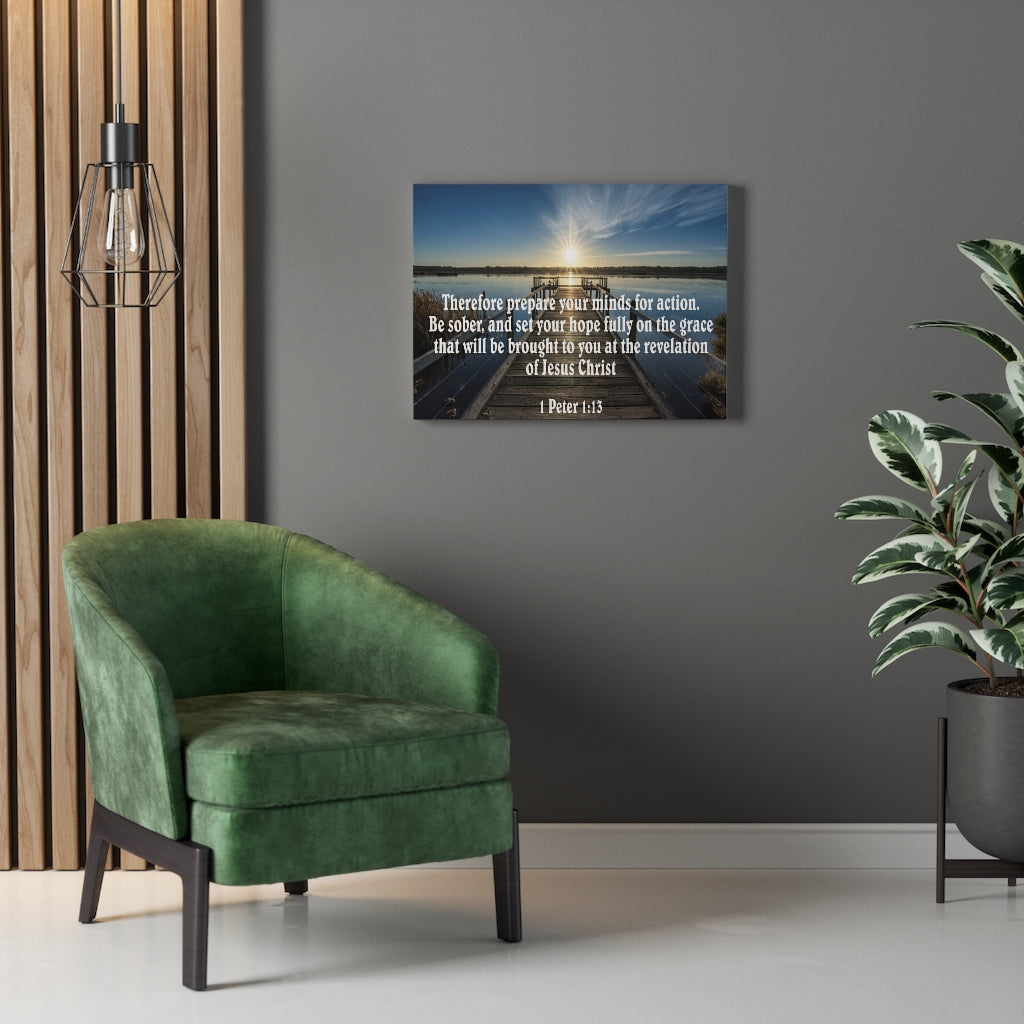 Scripture Walls Be Sober 1 Peter 1:13 Bible Verse Canvas Christian Wall Art Ready to Hang Unframed-Express Your Love Gifts