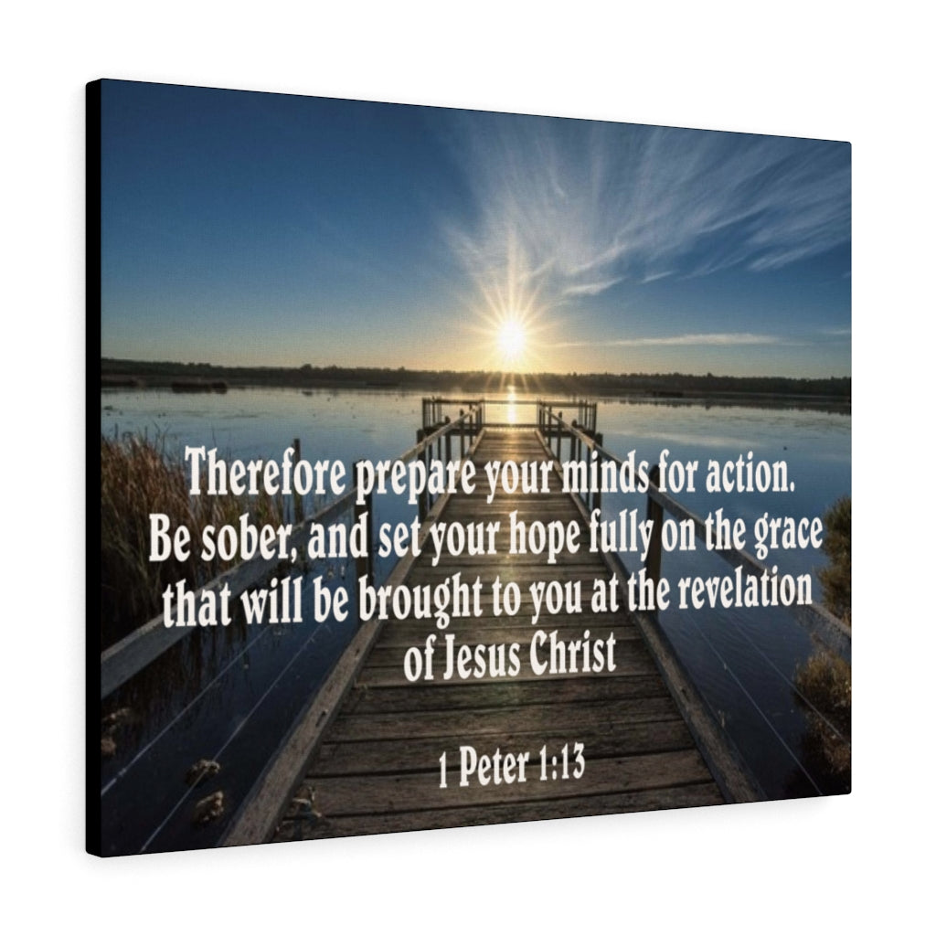 Scripture Walls Be Sober 1 Peter 1:13 Bible Verse Canvas Christian Wall Art Ready to Hang Unframed-Express Your Love Gifts