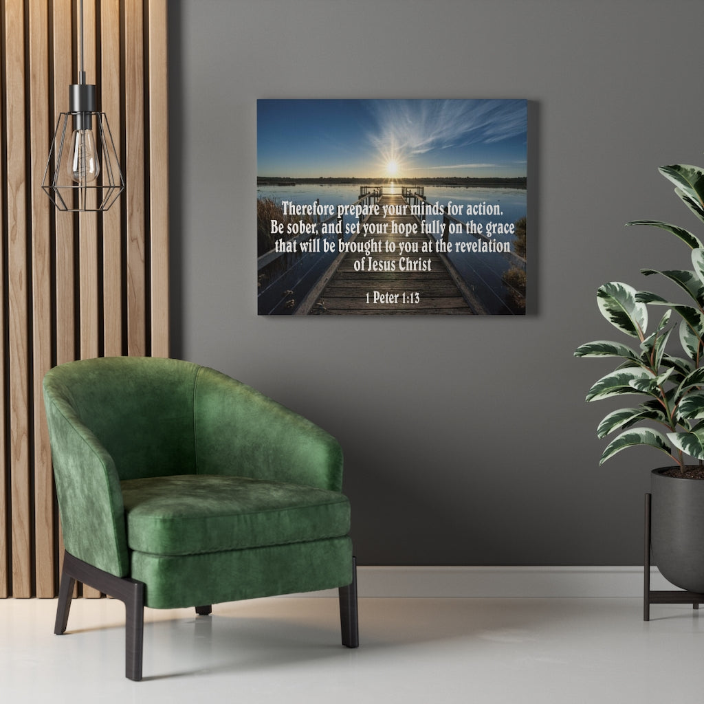 Scripture Walls Be Sober 1 Peter 1:13 Bible Verse Canvas Christian Wall Art Ready to Hang Unframed-Express Your Love Gifts