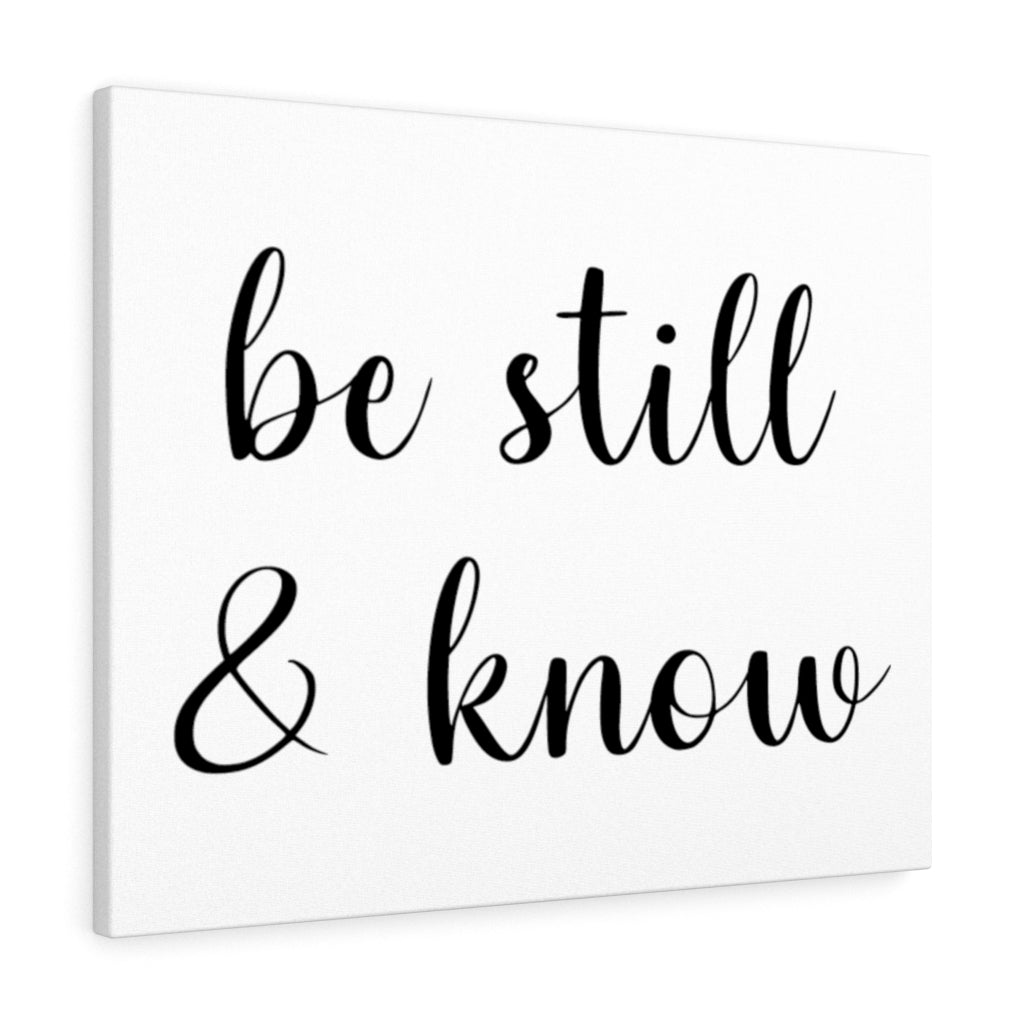 Scripture Walls Be Still &amp; Know Bible Verse Canvas Christian Wall Art Ready to Hang Unframed-Express Your Love Gifts