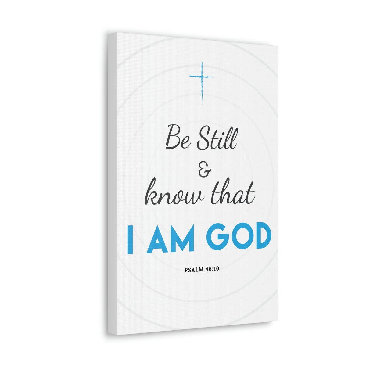 Scripture Walls Be Still And Know Psalm 46:10 Blue Christian Wall Art Bible Verse Print Ready To Hang Unframed-Express Your Love Gifts