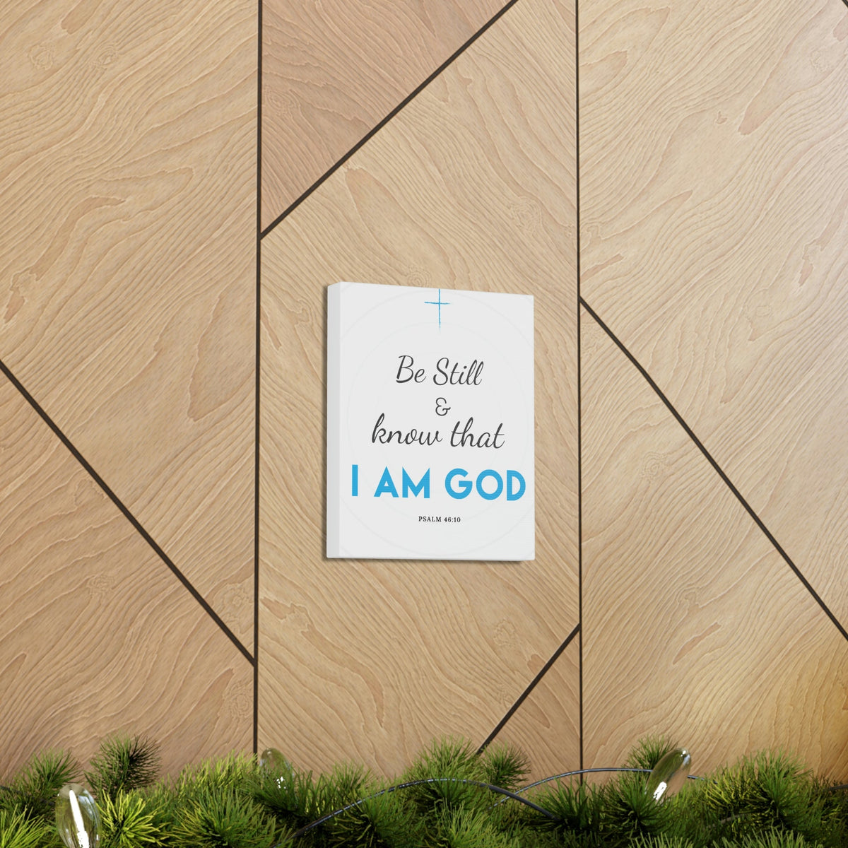 Scripture Walls Be Still And Know Psalm 46:10 Blue Christian Wall Art Bible Verse Print Ready To Hang Unframed-Express Your Love Gifts