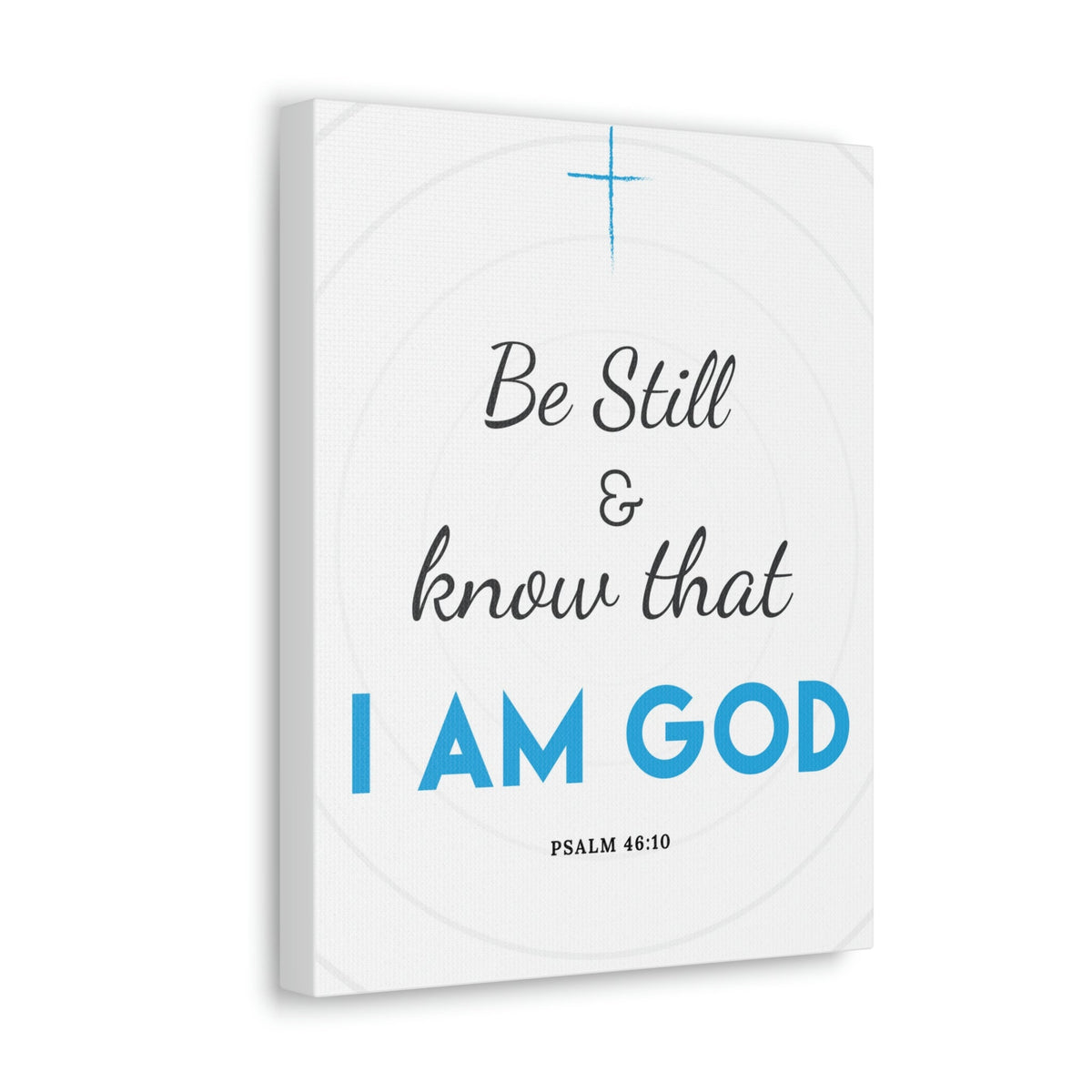 Scripture Walls Be Still And Know Psalm 46:10 Blue Christian Wall Art Bible Verse Print Ready To Hang Unframed-Express Your Love Gifts